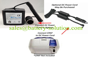 Custom Medical Li-ion CPAP Battery for 12V ResMed CPAP Devices